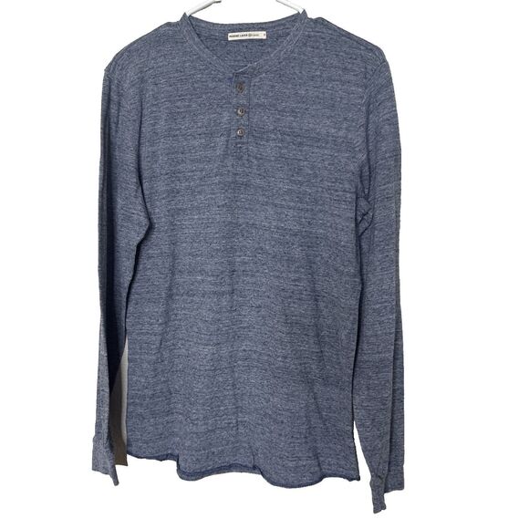 Marine Layer Shirt Mens Size S Blue Henley Top Long Sleeve Tee Thin Knit Heather - Picture 1 of 10